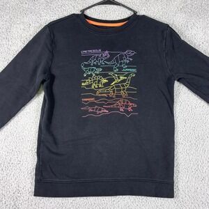 Cat Jack Kids‎ Black Long Sleeve Dinosaur Graphic Sweatshirt Size L 12 14